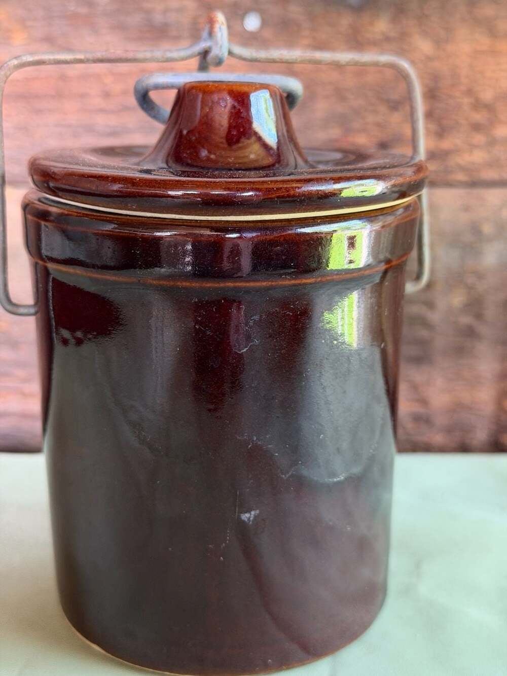 Vintage Stoneware Bail Lock Jar Set/2